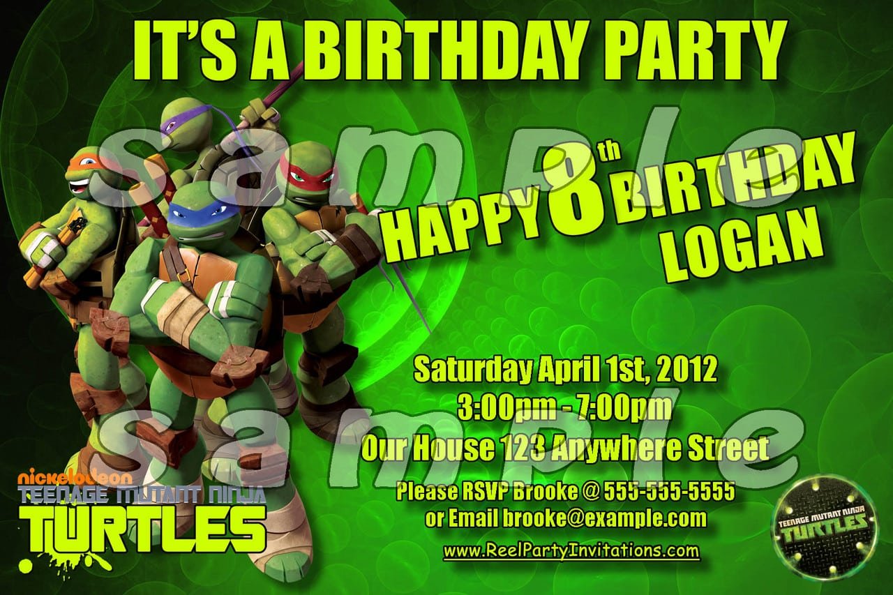 Teenage Mutant Ninja Turtles Party Invitations â Gangcraft Net